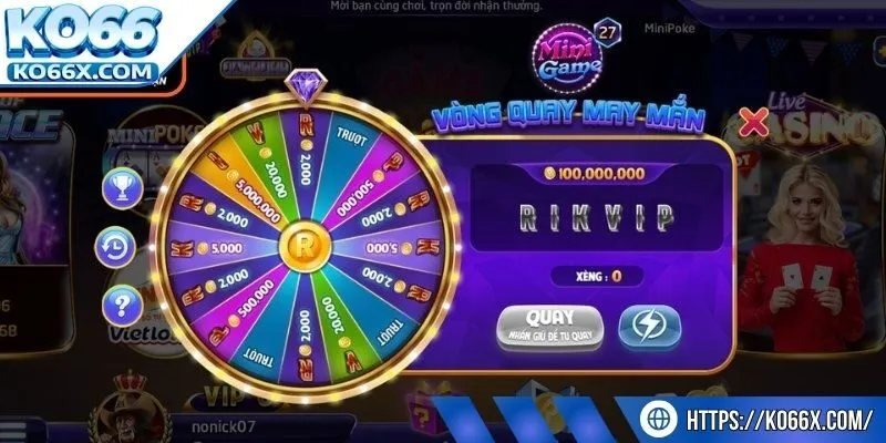 Lượt quay được tặng khi tham gia và đặt cược